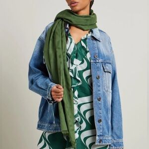 NWOT Weekend Max Mara Jacquard Cotton Scarf with Printed Logos Size: OS Spring